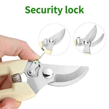 Professional Garden Scissors, Stainless Steel Bypass Pruning Shears, Garden Shears, Gardening Tools (1Pack)