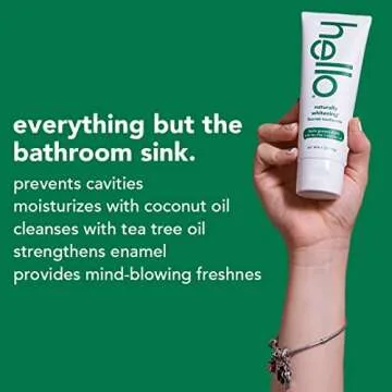 Hello Naturally Whitening Fluoride Toothpaste, Farm Grown Mint, Vegan, SLS Free, Gluten Free, Peroxide Free, 4.7 Ounce (Pack of 4)