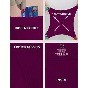 BUBBLELIME 15"/19" Women High Waist Yoga Pants Basic/Side Pockets Workout Basic High Waist 19"_Grapevine S_19" Inseam