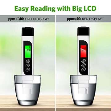 TDS Meter, 3 in 1 TDS, EC & Temperature Meter, Drinking Water PPM Meter, Digital Water Testing kits, no Installation Needed