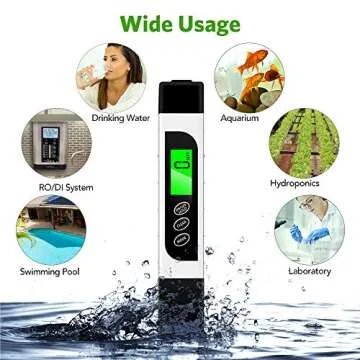 TDS Meter, 3 in 1 TDS, EC & Temperature Meter, Drinking Water PPM Meter, Digital Water Testing kits, no Installation Needed