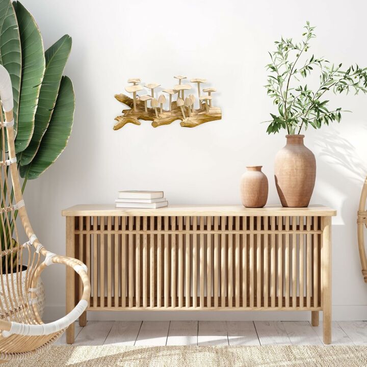 Wooden Mushroom Wall Art for Vintage Home Decor