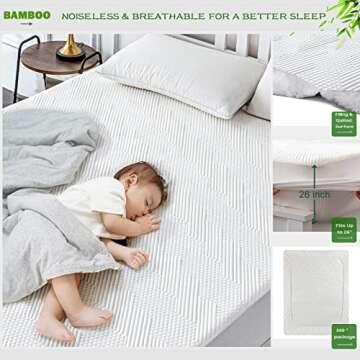 GRT Rayon Bamboo Waterproof Mattress Protector Cal King Size - 3D Air Fiber Cooling Mattress Cover B...