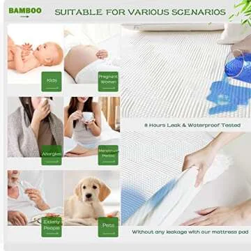 Top Rayon Bamboo Waterproof Mattress Protector for Cal King