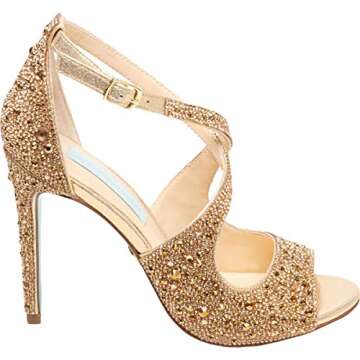 Betsey Johnson Sb-sage Heeled Sandal - Gold Glamour