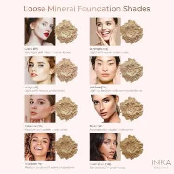 INIKA Organic Mineral Powder Foundation with SPF 25 - Vegan Makeup, Natural Looking, Buildable Coverage, Flawless Radiance & Glow, Blemish Coverage, Cruelty Free, Sustainable Packaging, Trust, 8g