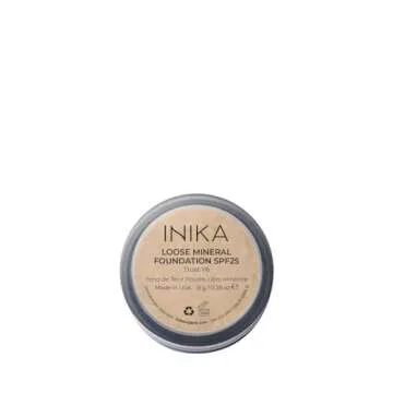 INIKA Organic Mineral Powder Foundation with SPF 25 - Vegan Makeup, Natural Looking, Buildable Coverage, Flawless Radiance & Glow, Blemish Coverage, Cruelty Free, Sustainable Packaging, Trust, 8g