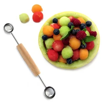 Norpro Melon Baller w/Wood Handle - Perfect Dual Sizes