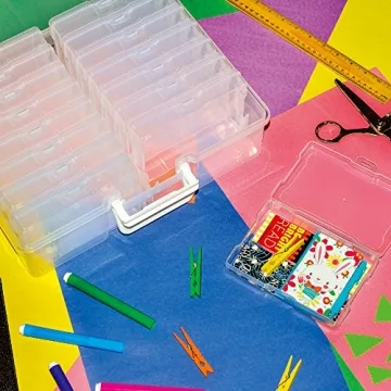 novelinks 4x6 Photo Storage Cases Clear Craft Keeper 16 Inner Boxes