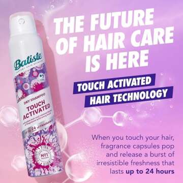 Batiste Touch Activated Dry Shampoo, Up to 24 Hours of Freshness, Absorbs Oil in Hair Between Washes...