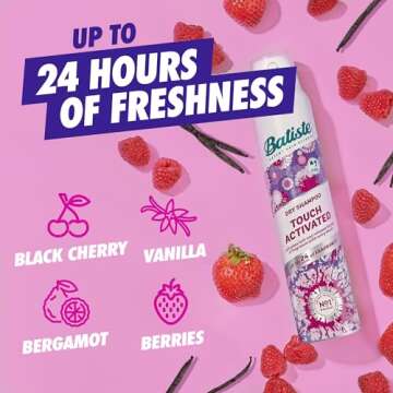 Batiste Touch Activated Dry Shampoo, Up to 24 Hours of Freshness, Absorbs Oil in Hair Between Washes with Lasting Scent Releasing Technology, 3.81 Oz