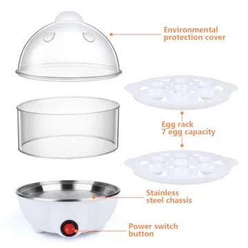 VIGIND Electric Egg Cooker Boiler for 14 Eggs - Versatile Steamer