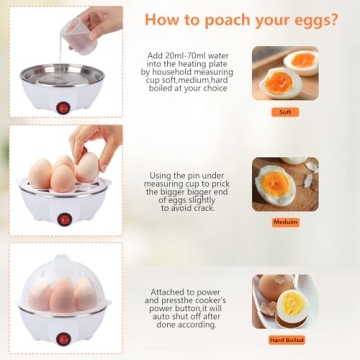 VIGIND Electric Egg Cooker Boiler for 14 Eggs - Versatile Steamer
