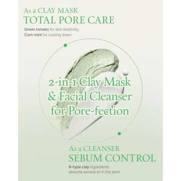 Vegan Green Tomato Clay Mask Cleanser for Clear Skin