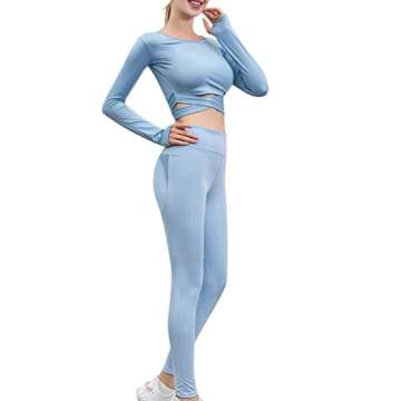 Gecdgzs 5 PCS Workout Sets for Women Running Yoga Outfits Athletic Gym Exercise Clothes Activewear S...