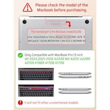 Seorsok Compatible with MacBook Pro 13 inch Case M2 2023,2022,2021-2016 A2338 M1 A2251 A2289 A2159 A1989 A1708 A1706,Elegant Leather Plastic Hard Case&Transparent Keyboard Cover,Beige Leather