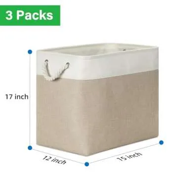 Bidtakay Extra Large Storage Baskets - 3-Pack Organizers