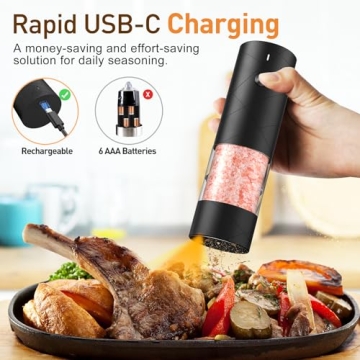 Rechargeable Electric Salt and Pepper Grinder Set