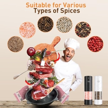 Rechargeable Electric Salt and Pepper Grinder Set