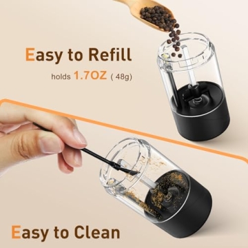 Rechargeable Electric Salt and Pepper Grinder Set