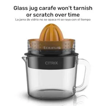 Citrus Juicer with 2 Interchangeable Cones, Premium Glass Container, Easy-to-Clean, Compact Design, Perfect for Limes, Oranges, and Lemons – Durable, Hygienic, and Versatile for Everyday Use