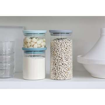 Brabantia Stackable Glass Food Storage Containers, Set of 3