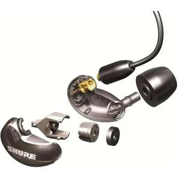 Shure SE215 PRO Wired Earbuds - Professional Sound Isolating Earphones, Clear Sound & Deep Bass, Single Dynamic MicroDriver, Secure Fit in Ear Monitor, Plus Carrying Case & Fit Kit - Black (SE215-K)