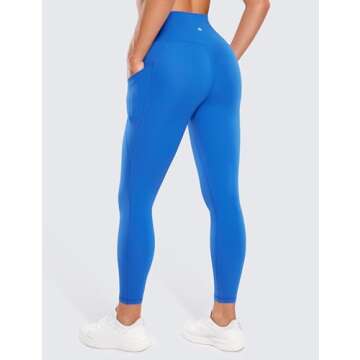 CRZ YOGA Butterluxe Womens Crossover Waist Workout Leggings with Pockets 25" - V Cross High Waist Gy...
