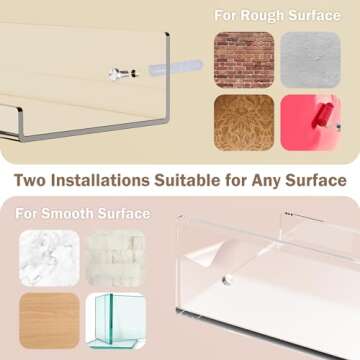 15" Clear Acrylic Floating Shelf Set for Elegant Display