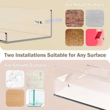 15" Clear Acrylic Floating Shelf Set for Elegant Display