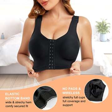 Adjustable Front Closure Bra for Post Surgery Recovery
