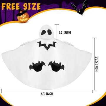 Vansolinne Halloween Wearable Blanket Hoodie for Women Ghost Costume Wearable Hooded Fleece Throw Ca...