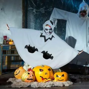 Vansolinne Halloween Ghost Wearable Blanket Hoodie