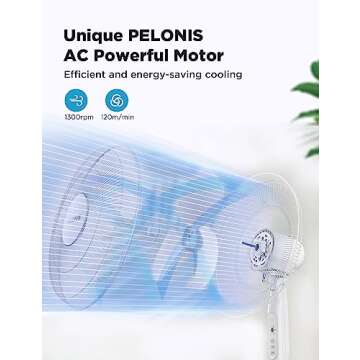 PELONIS 16'' Pedestal Remote Control Oscillating Stand Up Fan 7-Hour Timer, 3-Speed, and Adjustable ...
