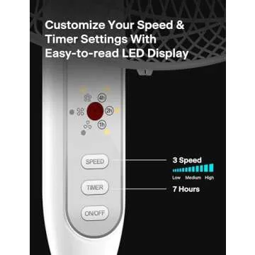 PELONIS 16'' Pedestal Remote Control Oscillating Stand Up Fan 7-Hour Timer, 3-Speed, and Adjustable Height,Electric Cooling Fans for Home Office Bedroom Use