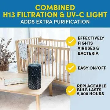 Veva Circular Air Purifier: Compact with UV-C and HEPA Filters