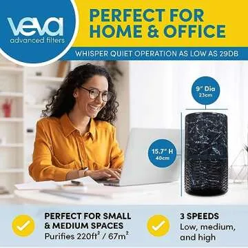 Veva Circular Air Purifier: Compact with UV-C and HEPA Filters