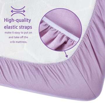 GUNTAIL Crib Sheets for Boys Girls,100% Cotton Fitted Crib Sheet 2 Pack for Standard Crib and Toddler Mattress, Super Soft Breathable Baby Sheet 28x52x8in (Purple & Pink)