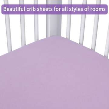 GUNTAIL Crib Sheets for Boys Girls,100% Cotton Fitted Crib Sheet 2 Pack for Standard Crib and Toddler Mattress, Super Soft Breathable Baby Sheet 28x52x8in (Purple & Pink)