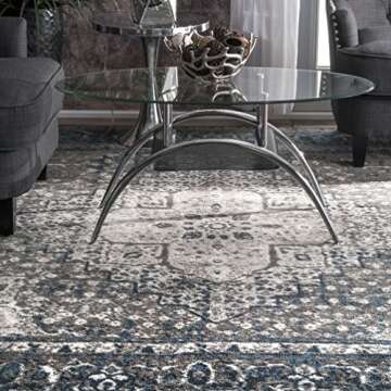 nuLOOM Kellum Vintage Area Rug, 5' 11" x 9', Slate