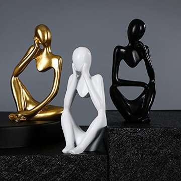 Dawbun Gold Thinker Statue Set for Home and Office Decor