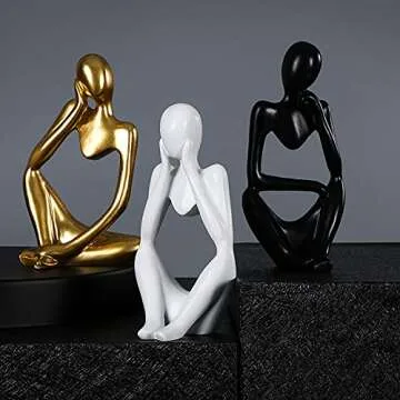 Dawbun Gold Thinker Statue Set for Home and Office Decor