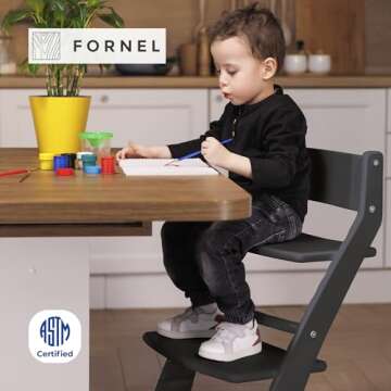 Fornel High Chair - Adjustable Wooden Seating for Toddlers