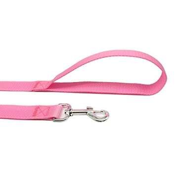 TAIAN 5 FT Strong Nylon Dog Leash for All Breeds Pink
