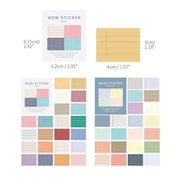 Monolike Wow Sticker Plan ver.1 + ver.2 Set - Mini Size Cute Stickers, Square Stickers