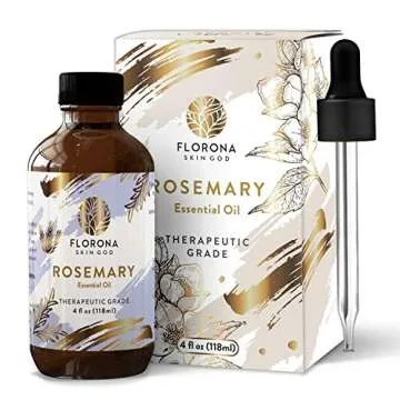 Florona Rosemary Essential Oil - 100% Pure & Natural - 4 fl oz, Rosemary Oil for Hair, Skin Care Ess...