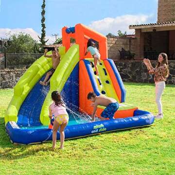 Corson Tools Splash and Slide Climb Inflatable Water Blob, Climbing Wall, and Pool Area | Outdoor Su...