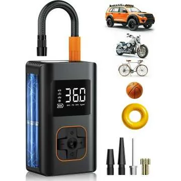 8000mAh Portable Tire Inflator with LED Light