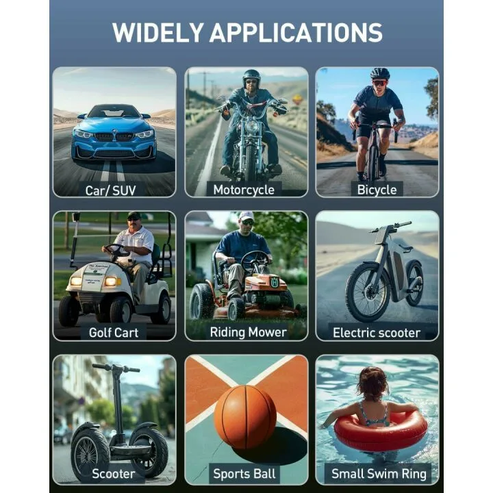 8000mAh Portable Tire Inflator with LED Light