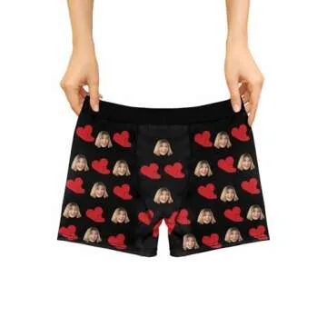 HALOCASHING Customize Boxers with Pictures Customizable Boxers for Men Boyfriend Couples Husband Him...